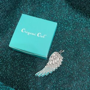 Oragami Owl silver ombré wing NEW